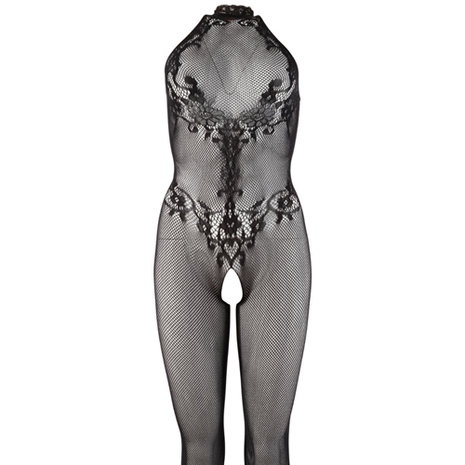 Kanten zwarte catsuit S-L