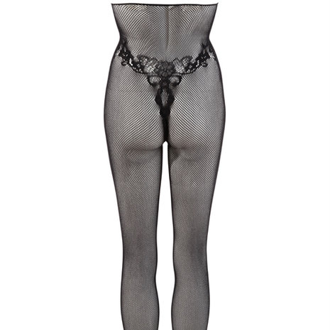 Kanten zwarte catsuit S-L