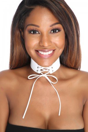 Celeb Choker met Veters in Wit