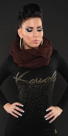 Trendy Loop Knit Sjaal in Bruin