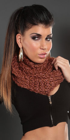 Trendy Knit Loop Sjaal in Caramel