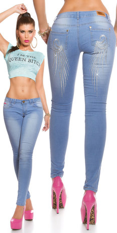 Sexy KouCla Skinny Jeans met Wings Embroidery