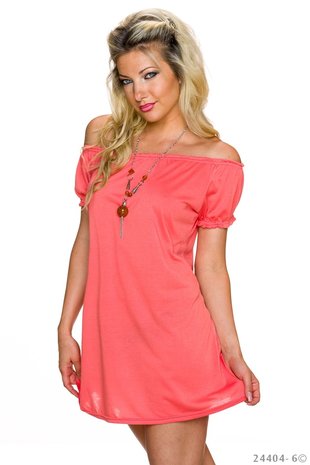 Sexy long shirt in coral