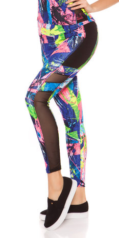 Sexy Workout Outfit met Topje & Leggings in Blauw