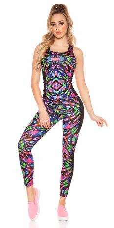 Sexy Workout Outfit met Topje & Leggings in Fuschia