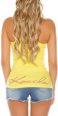 Sexy KouCla Tanktop met Studs & Ster in Geel