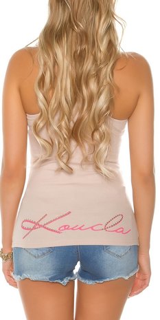 Sexy KouCla Tanktop met Studs & Ster in Beige