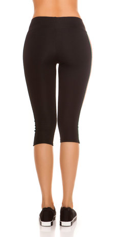 Trendy Workout Capri Leggings met Strepen in Rood/Groen