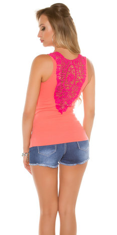 Sexy KouCla Tanktop LiLi met Embroidery in Coral