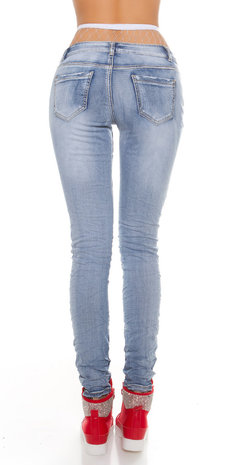 Sexy Skinny Jeans DeStroyed Look met Patches