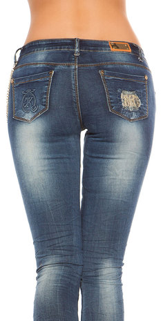 Sexy Koucla Jeans met Gouden Kant & Ketting