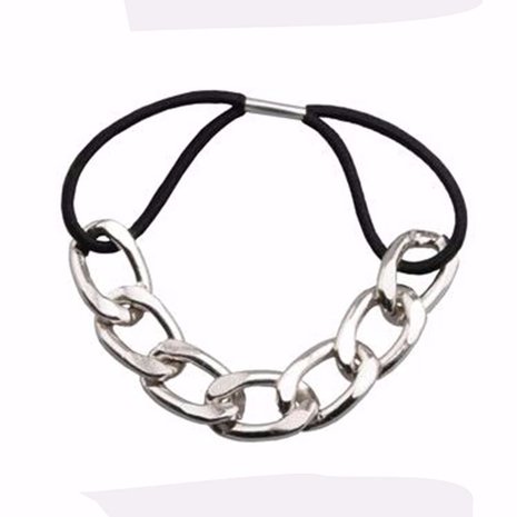 Trendy Elastisch Haarband met Ketting in Zilver