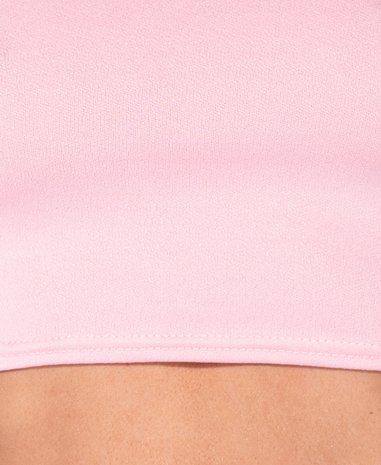 One Shoulder Long Sleeved Crop Top in Roze