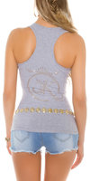 Sexy KouCla Finerip Tanktop met Studs in Grijs