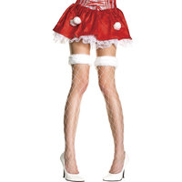 Faux fur spandex diamond net thigh hi