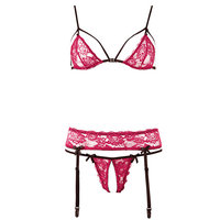 Rode Jarretel Set - BH Met Voorsluiting
