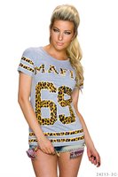 Sexy shirt met opdruk in grijs